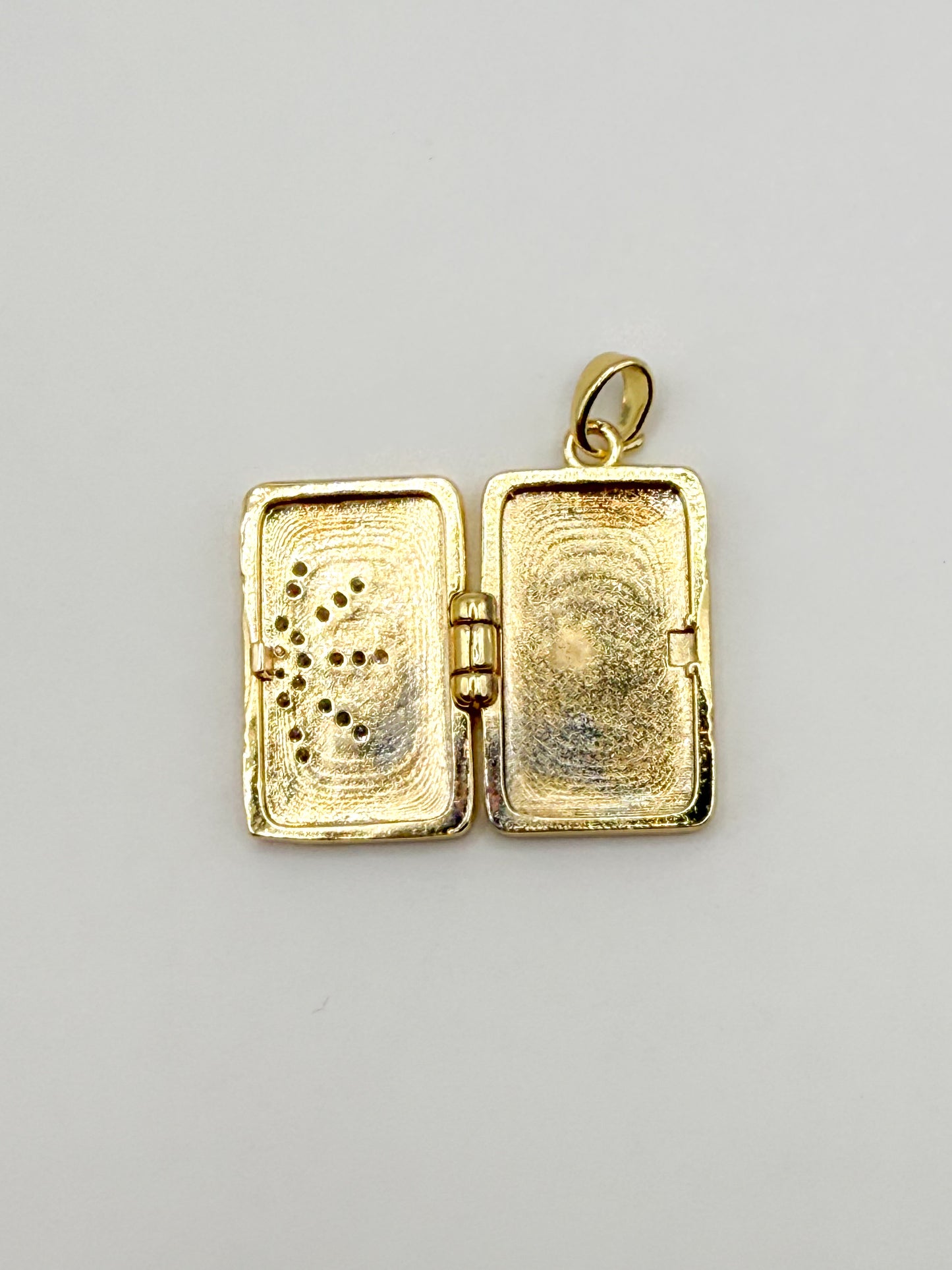 Rectangle Gold & Silver Shining Sun Charm Locket Pendant