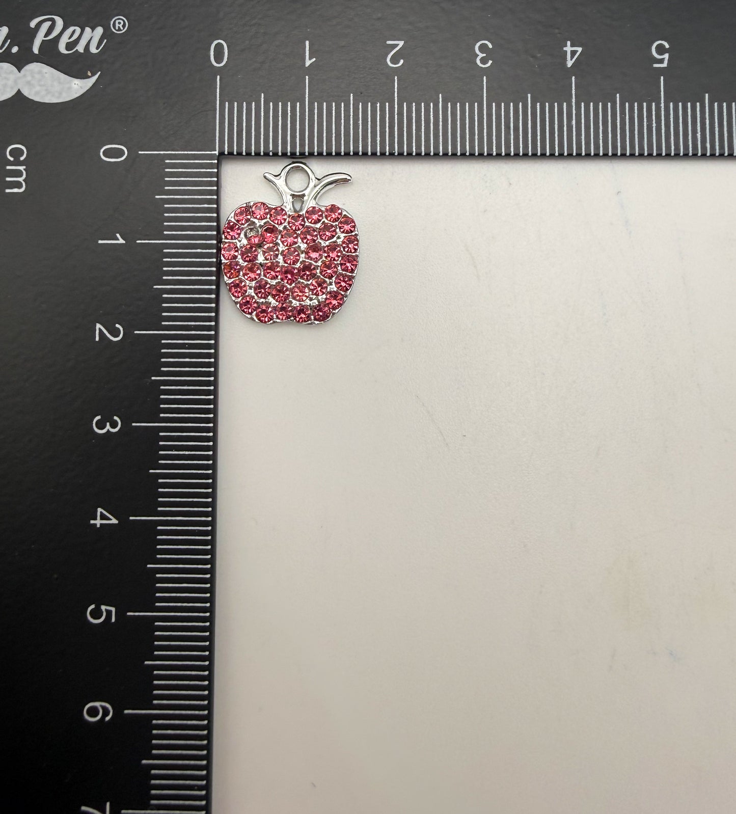 Silver Bling Apple Metal Charm