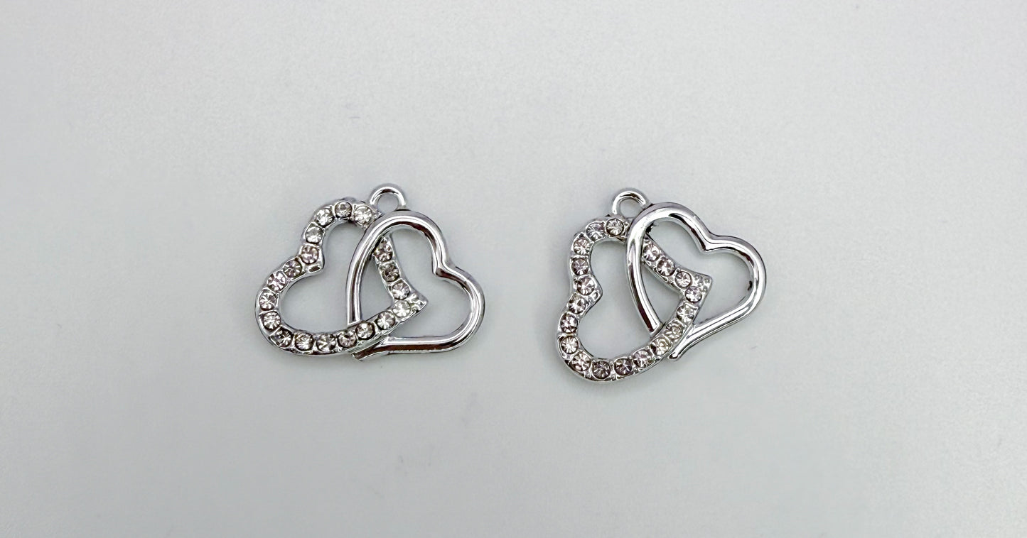 Two Linked Heart DIY Charms