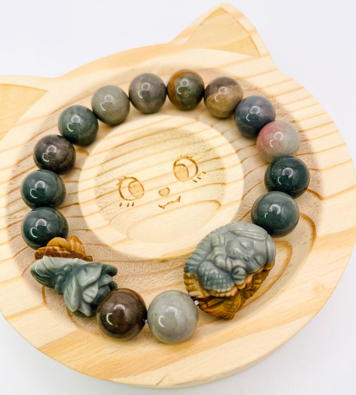 Natural Alashan Agate Baby Mermaid Statement Bracelet