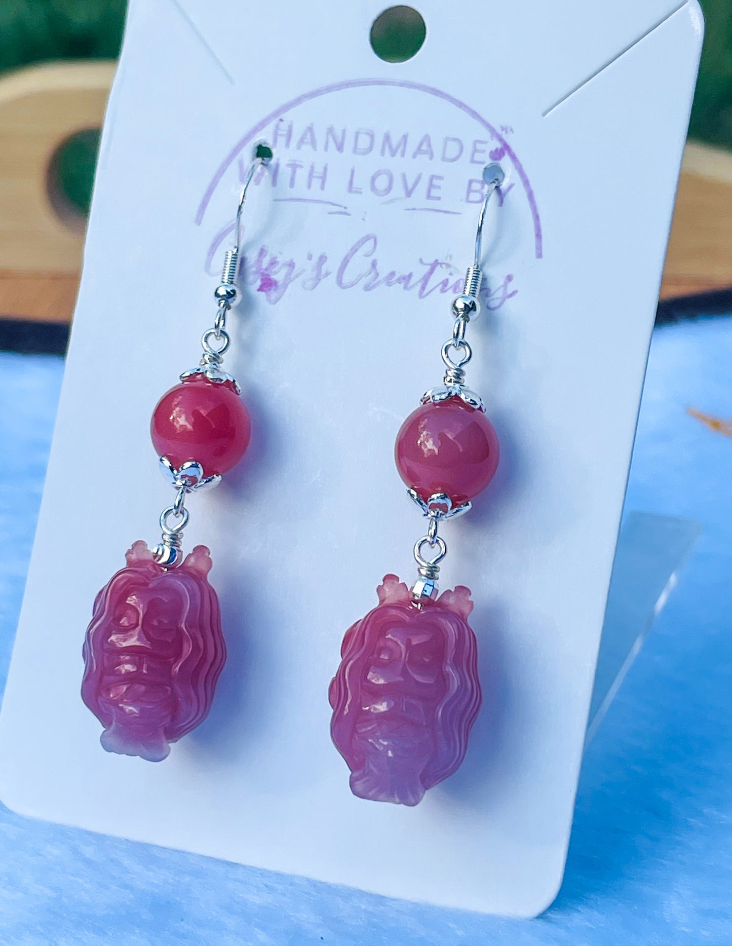 Natural Yanyuan Agate Mermaid Earrings