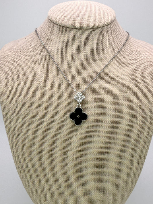 Bling & Natural Shell Double Clover Necklaces
