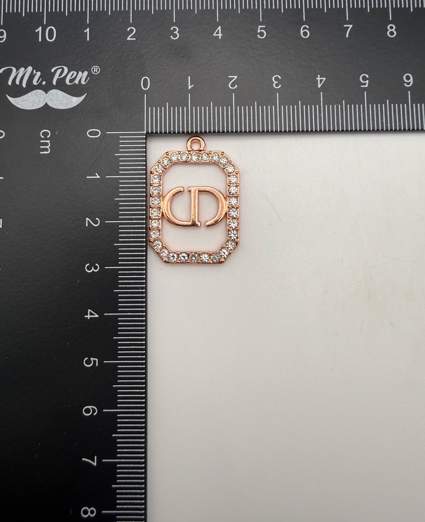 CDior Designer Multi Color Rhinestone covered DIY Metal Charm Pendant