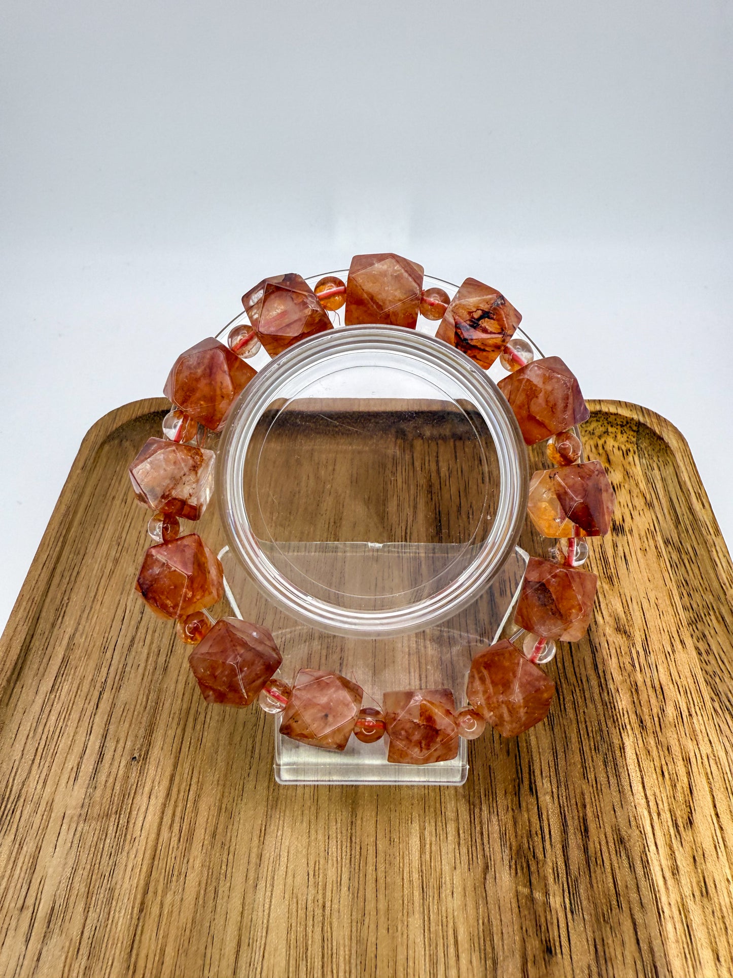 High Quality Fire Quartz Freeform Crystal Beaded Bracelet