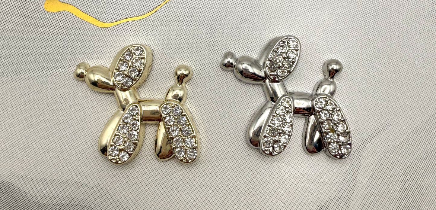 Gold & Silver Balloon Dog Metal DIY Charms