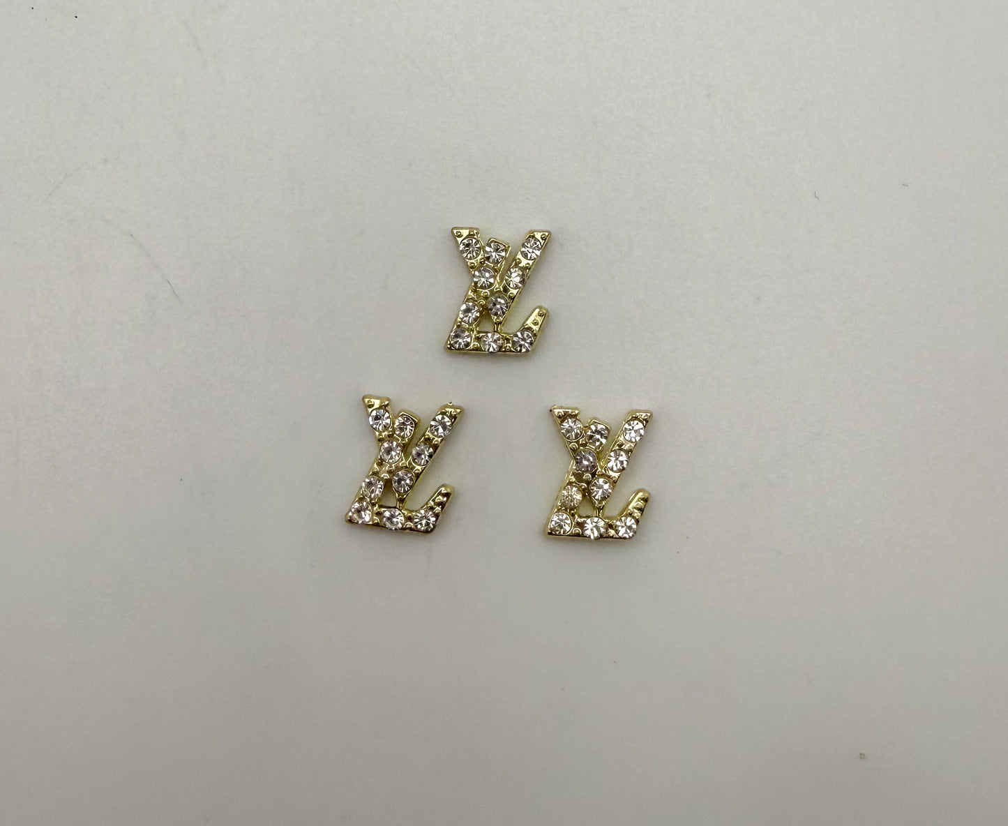 Mini Bling Silver & Gold Flat Back LV & CC Designer DIY Nail Charms