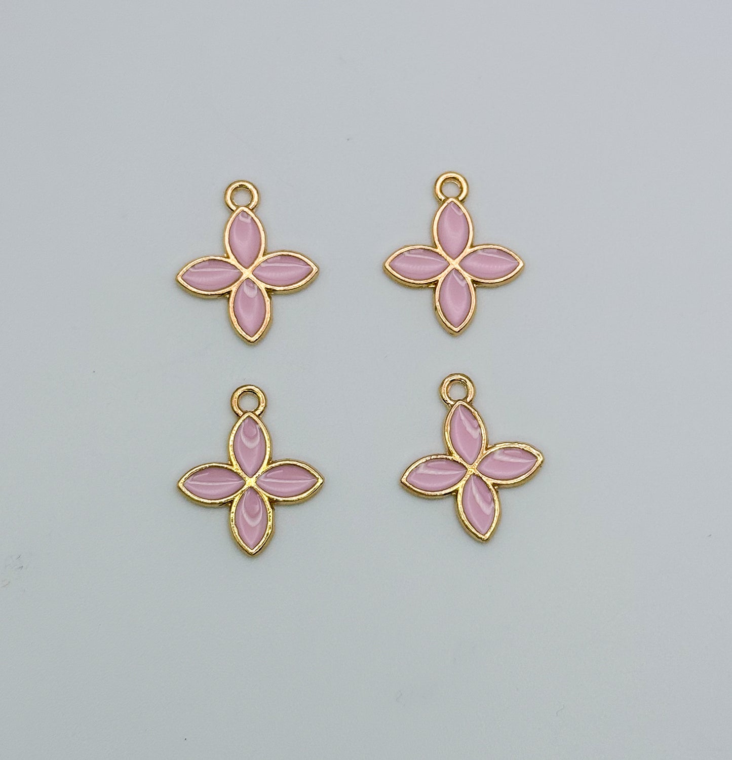 LV Pink Clover Logo Symbol DIY Charms