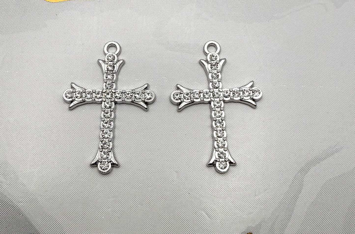 Silver Cross Metal DIY Charms