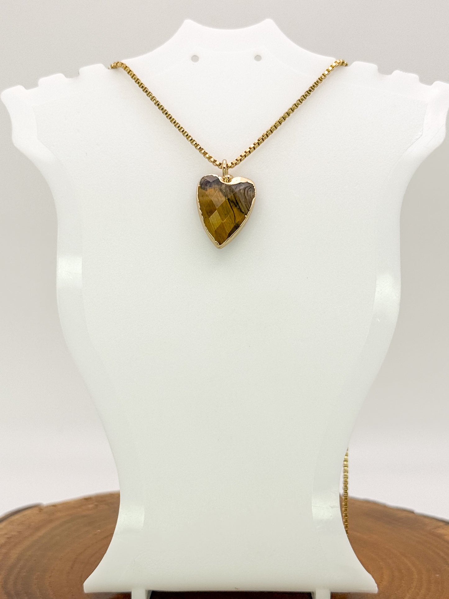 Arrow Head Heart Pendant Gold Stainless Steel Necklace