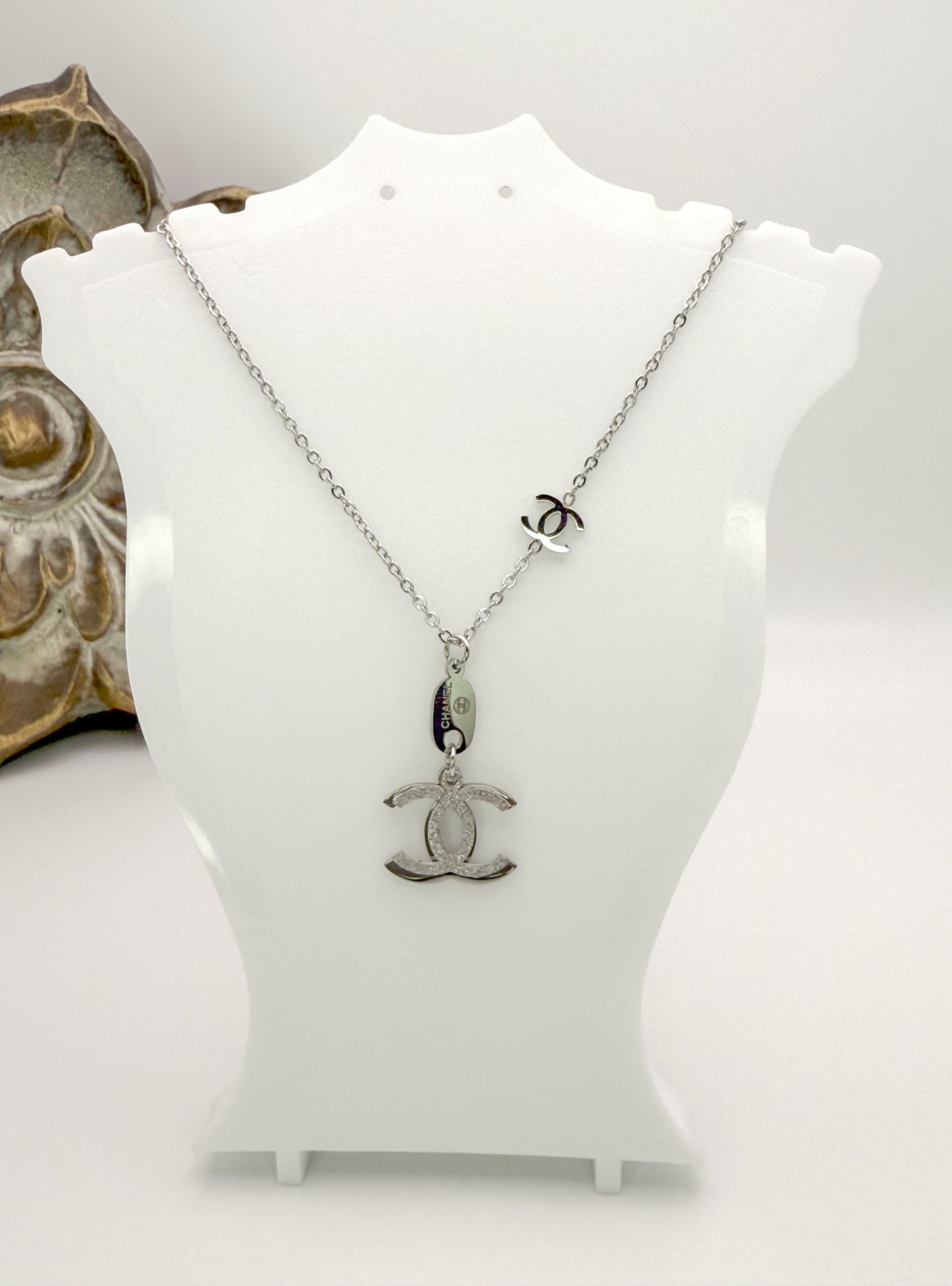 CC Silver Stainless Steel Adjustable Necklace