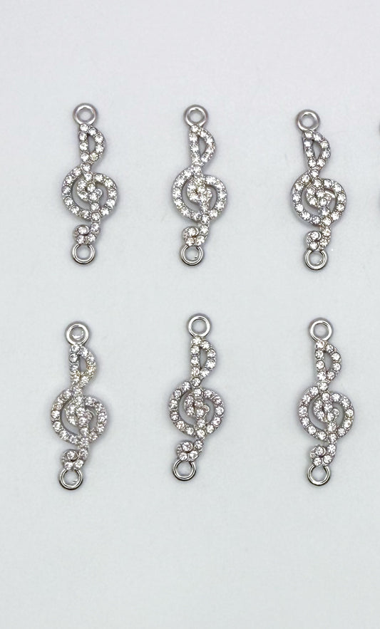 Silver Bling Music Note DIY Charms