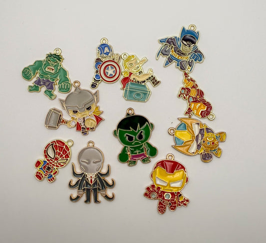 DC Avengers Gold DIY Metal Charm Set