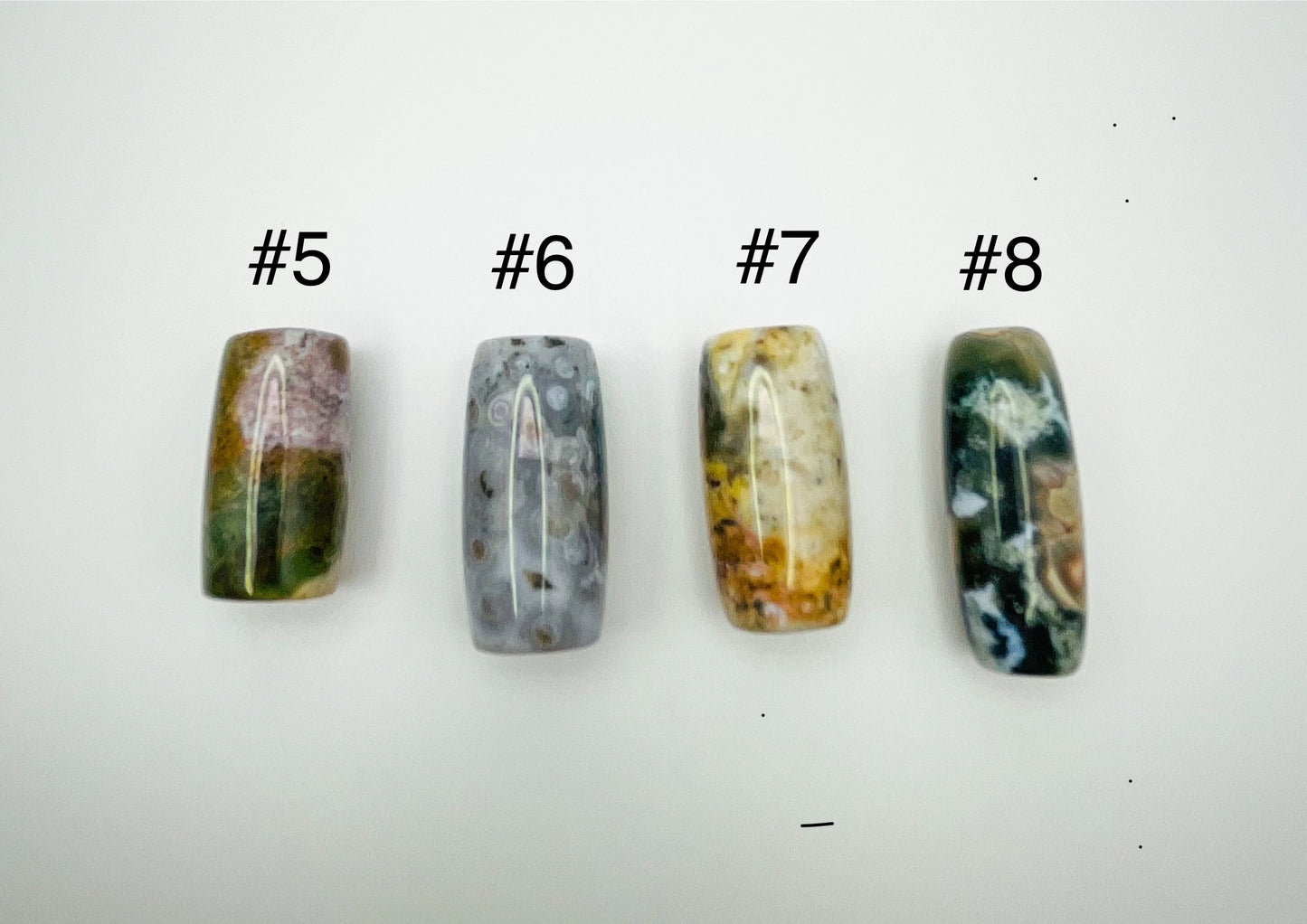 Natural Ocean Jasper Focal Barrel  Crystal Beads