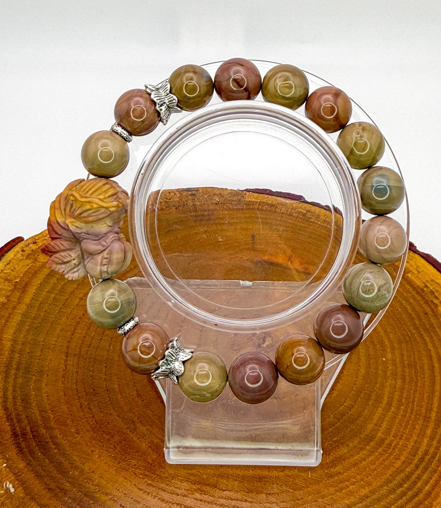 Natural Alashan Agate Sleeping Fairy Adjustable Stretch Bracelets- 3 Different Styles