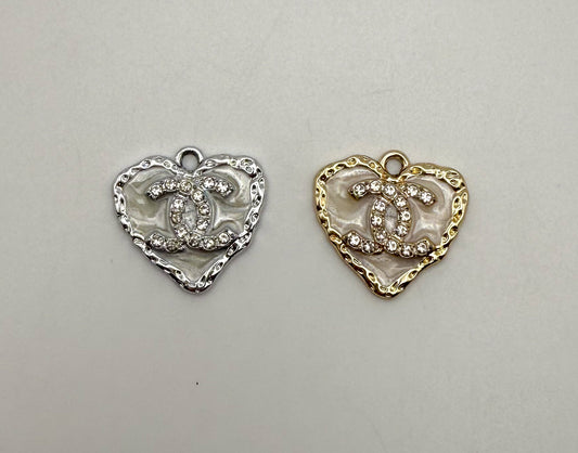 CC Heart Gold & Silver DIY Charms