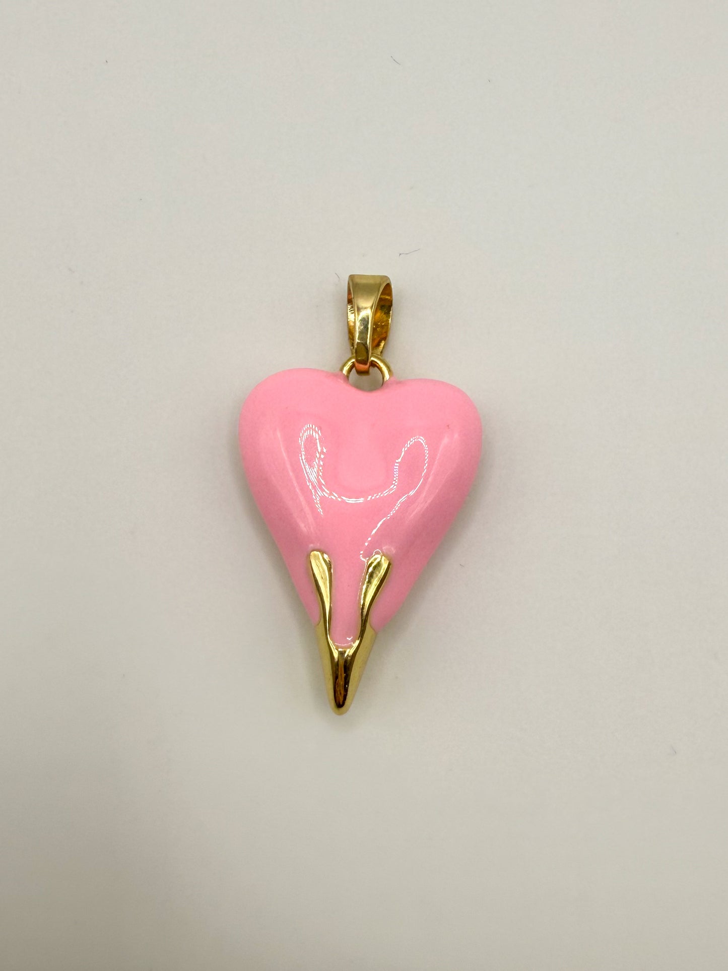 Gold Dripping Heart Gold Metal Pendant