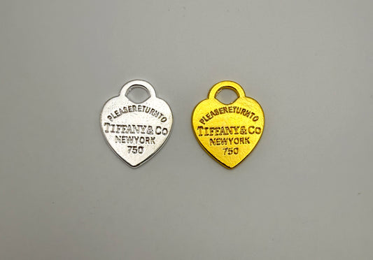 Silver Tiffany & Co Heart Metal DIY Charms