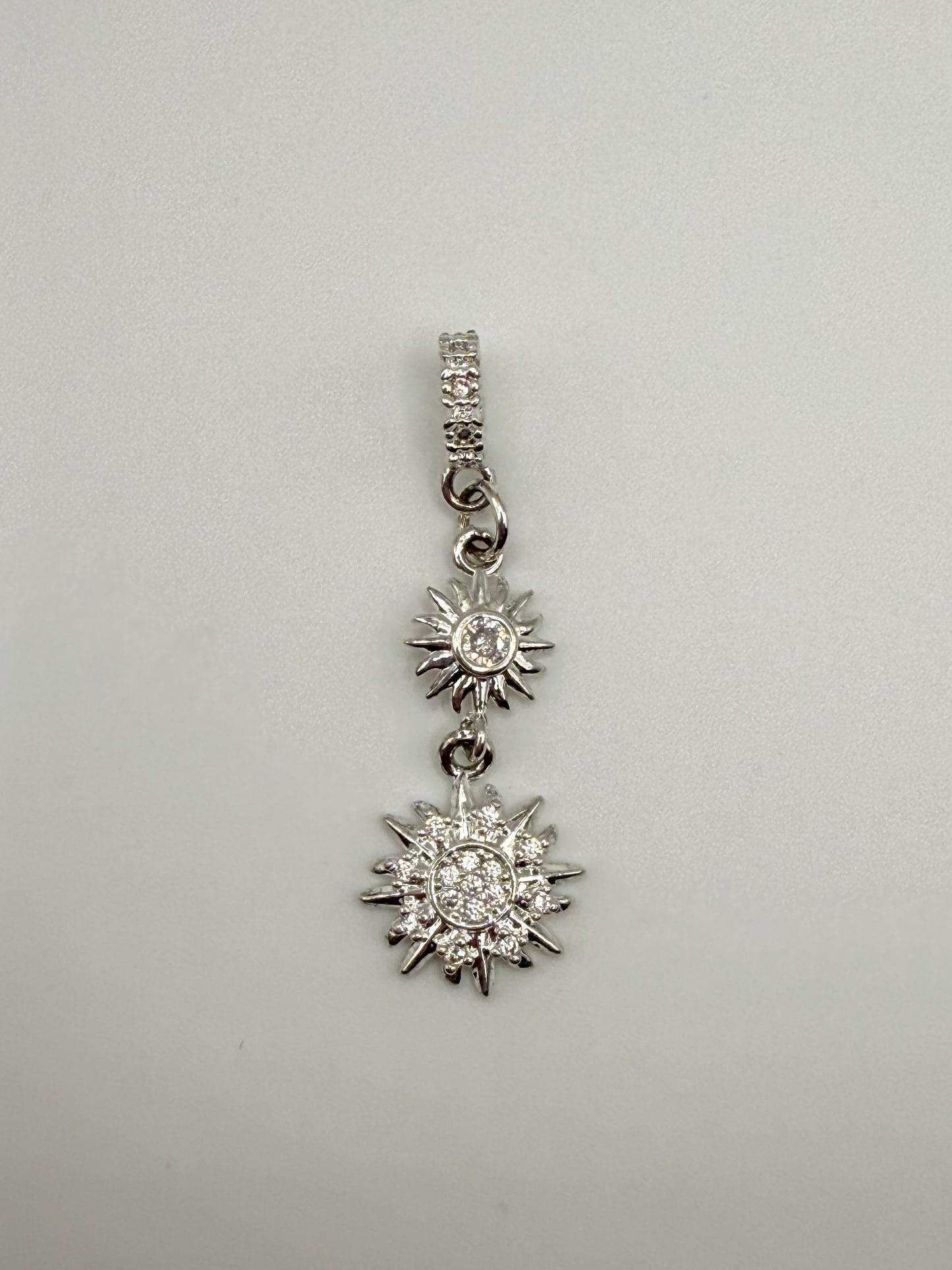 Double Sun Silver DIY Charm Pandora Style Pendant