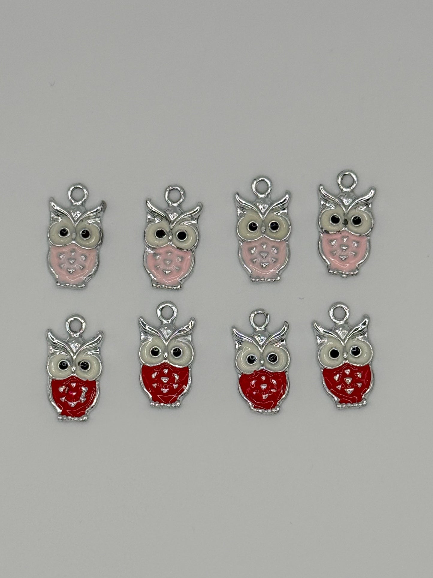 Silver Owl Metal DIY Charm set