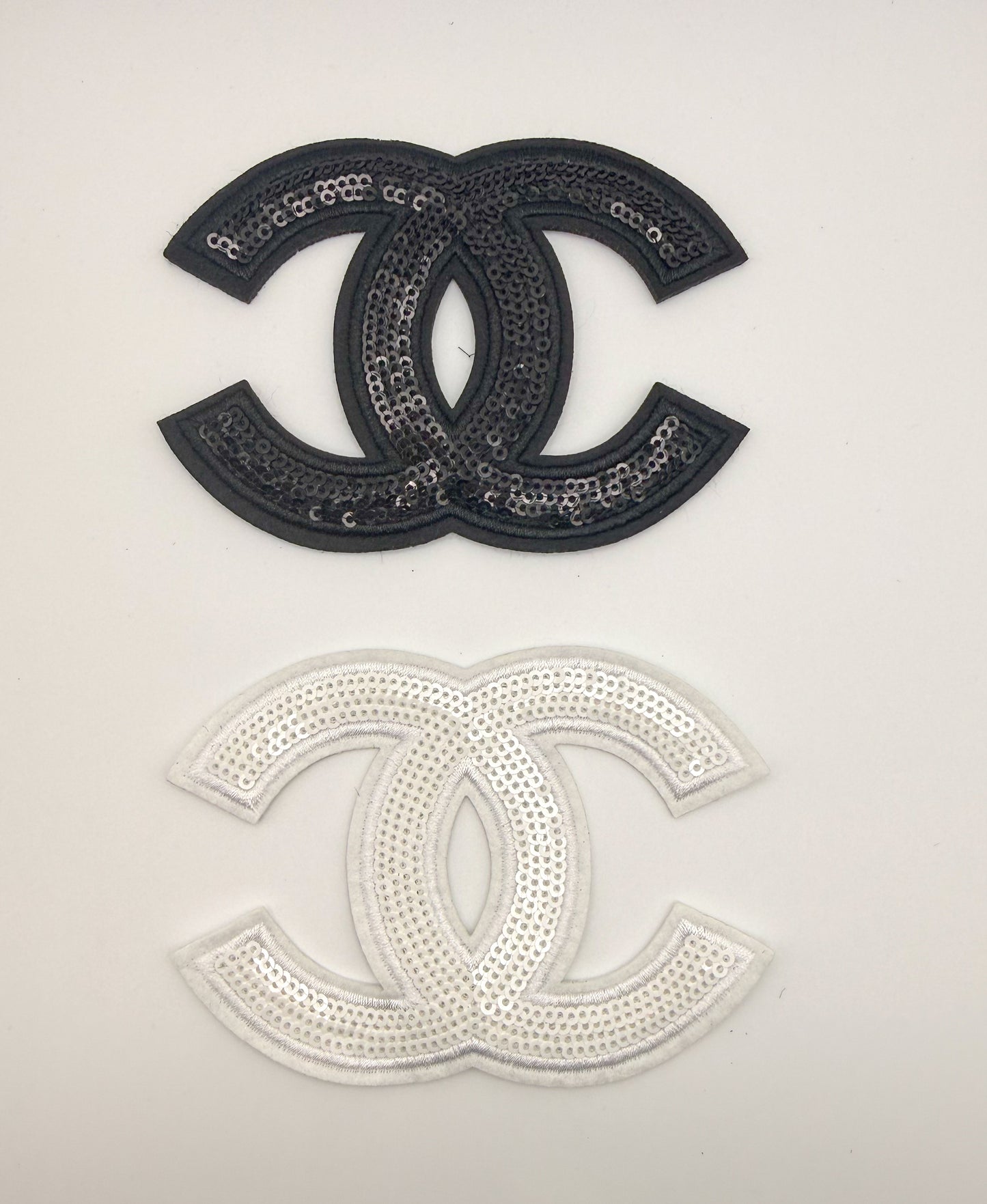 Medium Sized Black & White CC Designer Fabric DIY Glue On Sew on