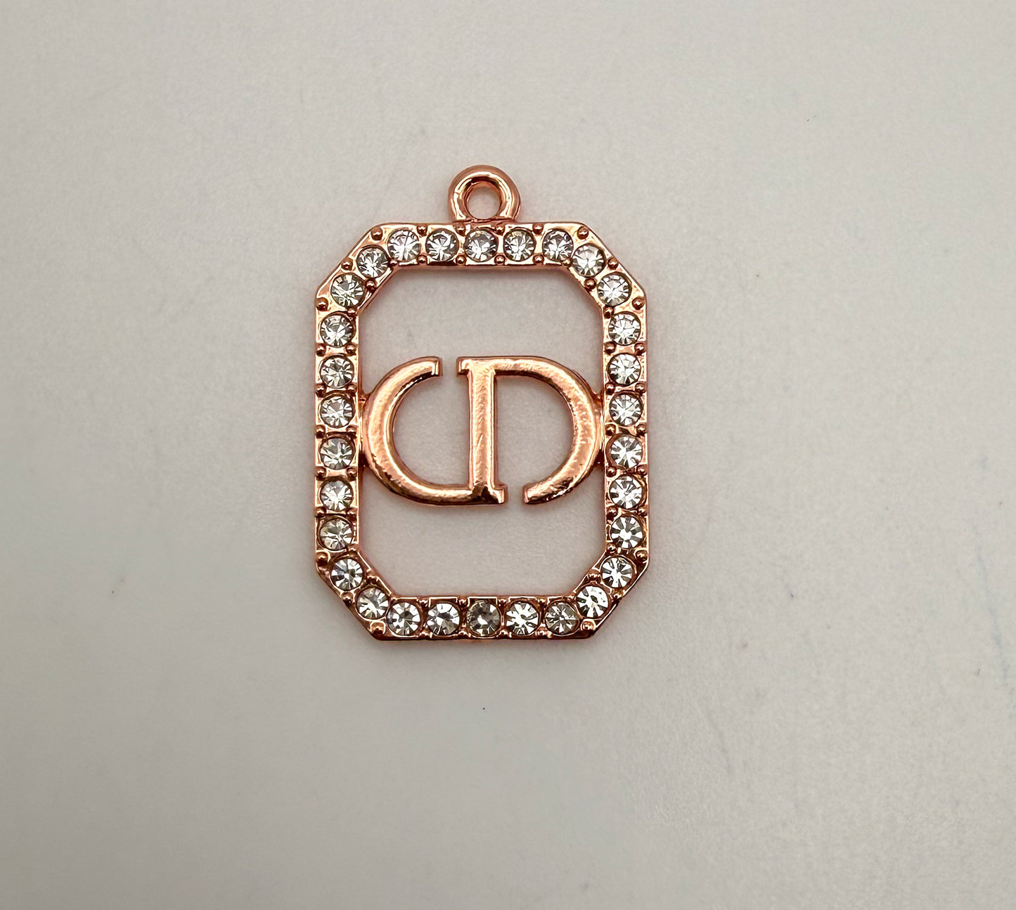 CDior Designer Multi Color Rhinestone covered DIY Metal Charm Pendant