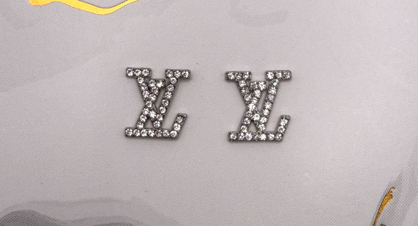 Silver LV Designer Flat back DIY Nail Charms