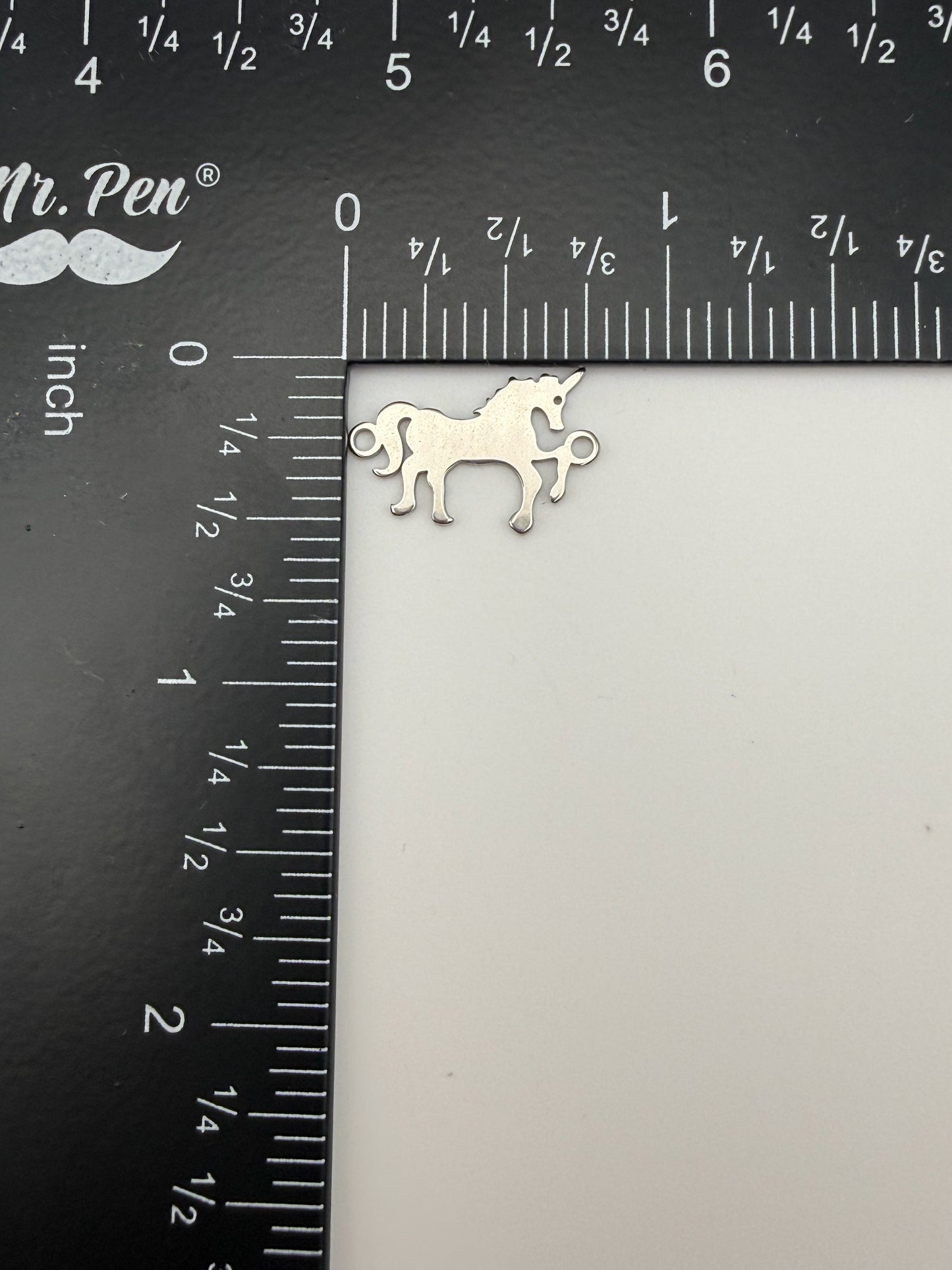 Stainless Steel Silver Unicorn Horse Charm Connector Pendant