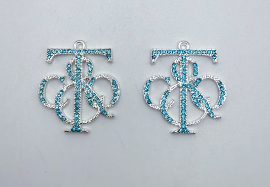 Silver Tiffany & Co. Blue Rhinestone covered DIY Pendant Charms