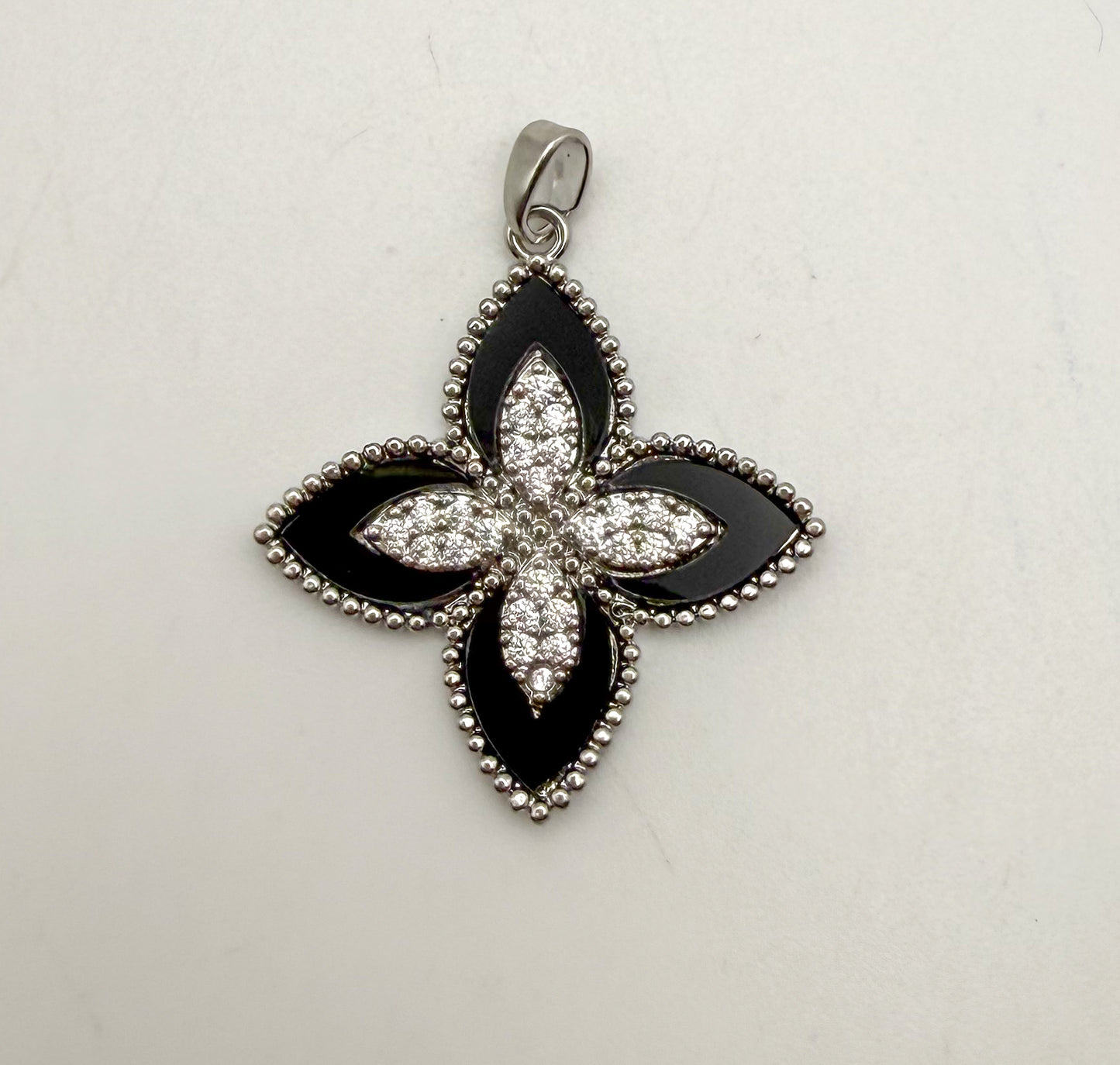 LV Inspired Clover Design Pendants with Natural Shell Inserts