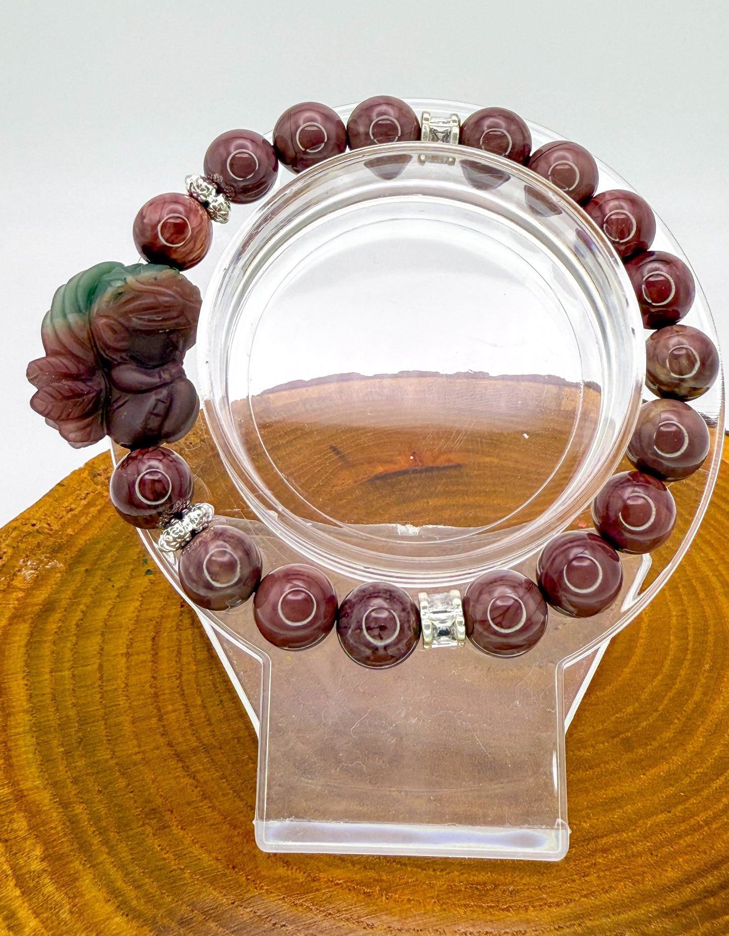 Natural Alashan Agate Sleeping Fairy Adjustable Stretch Bracelets- 3 Different Styles