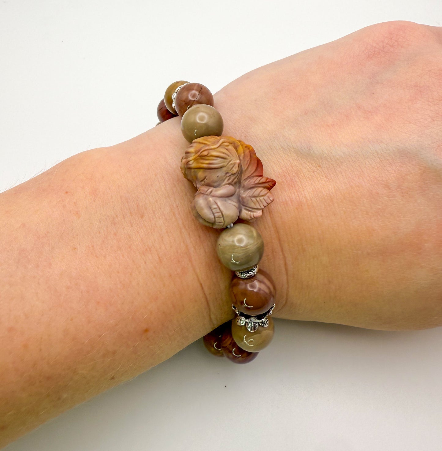 Natural Alashan Agate Sleeping Fairy Adjustable Stretch Bracelets- 3 Different Styles