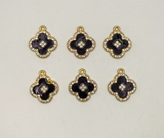 Black & Gold Clover DIY Charms