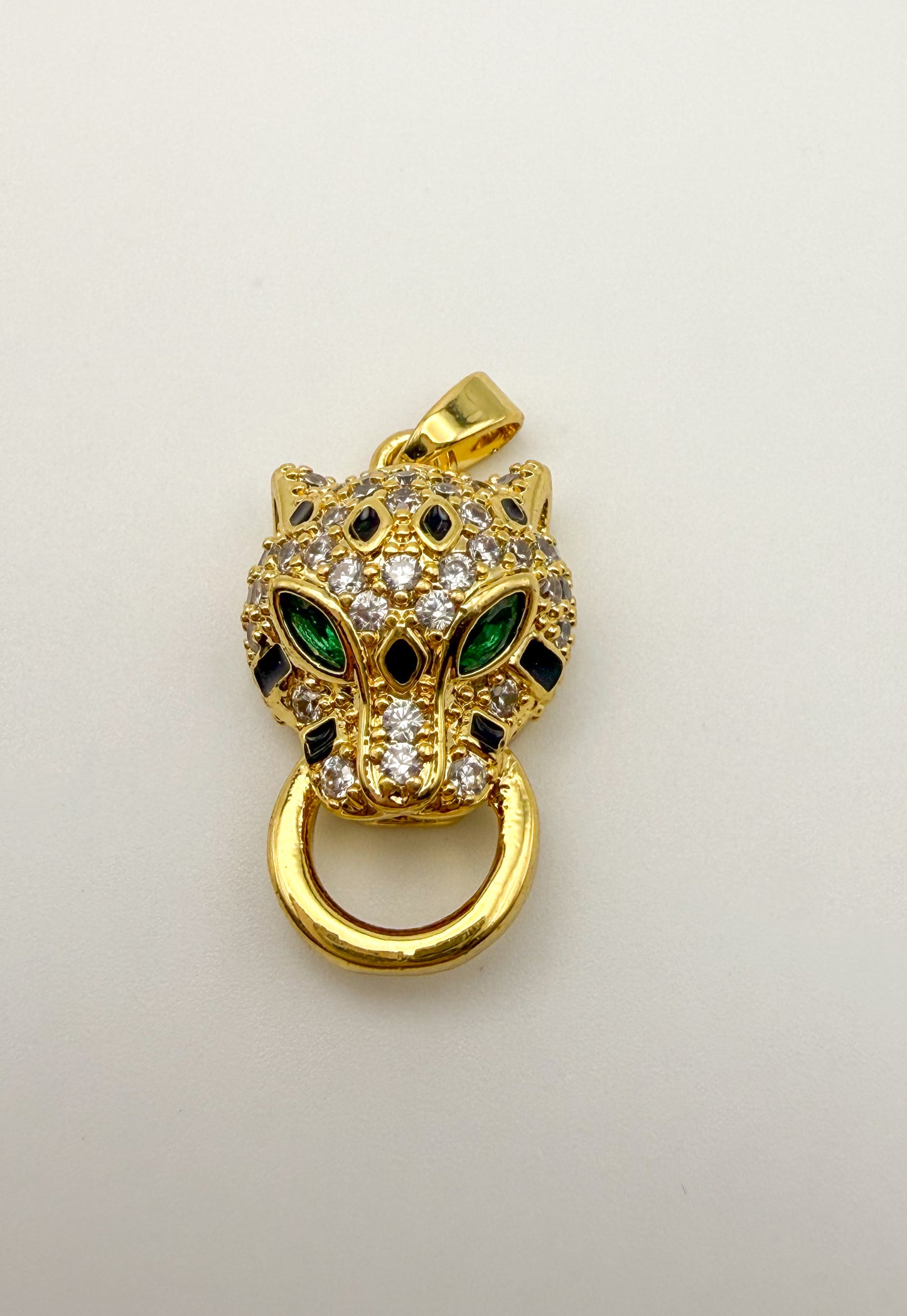 Gold & Silver Leopard Head HQ Charm Pendant
