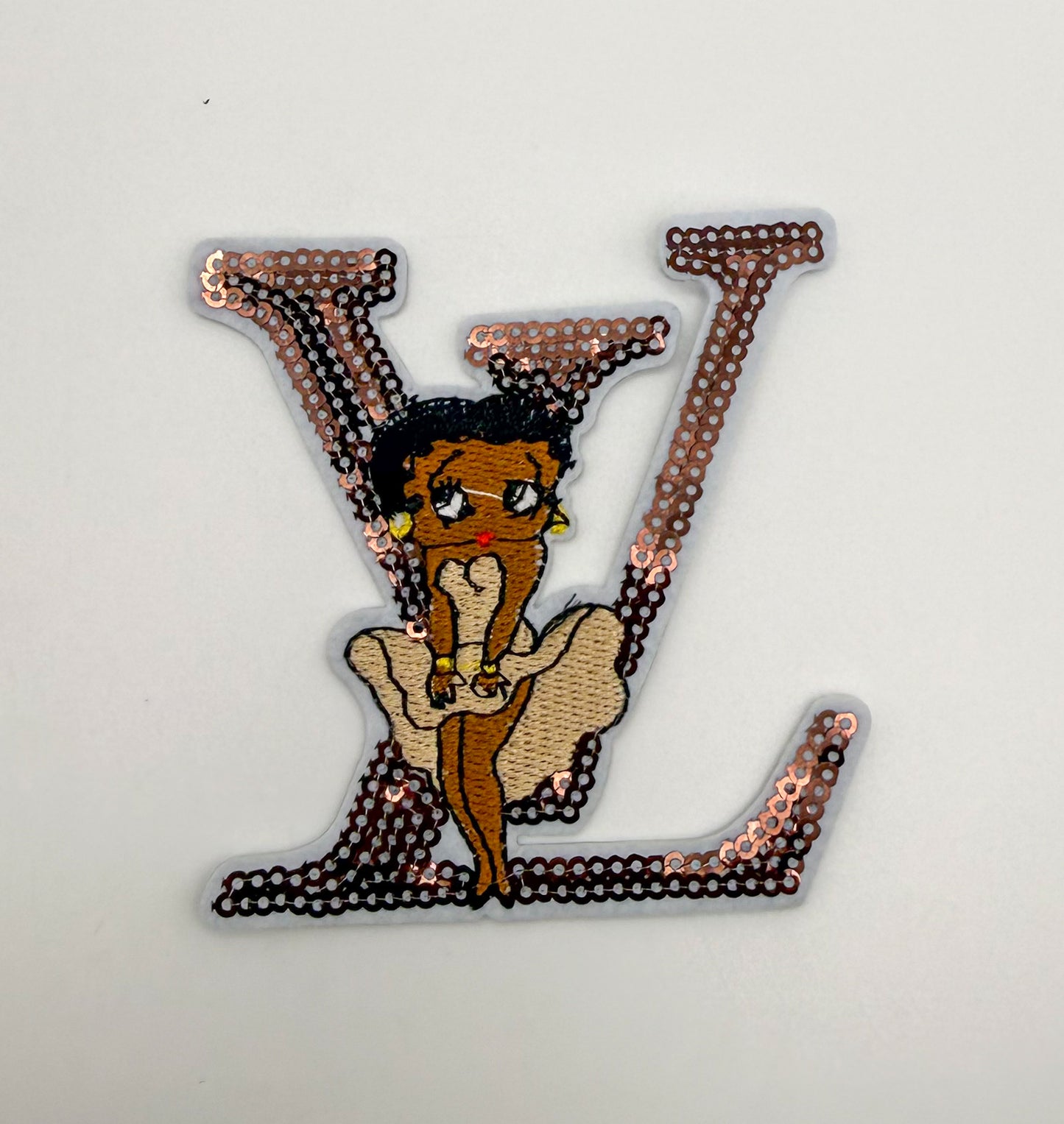 LV Designer DIY Glue Sew On Fabric Patches