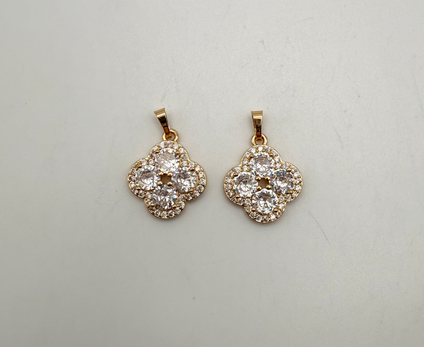 Gold Bling Clover Pendant