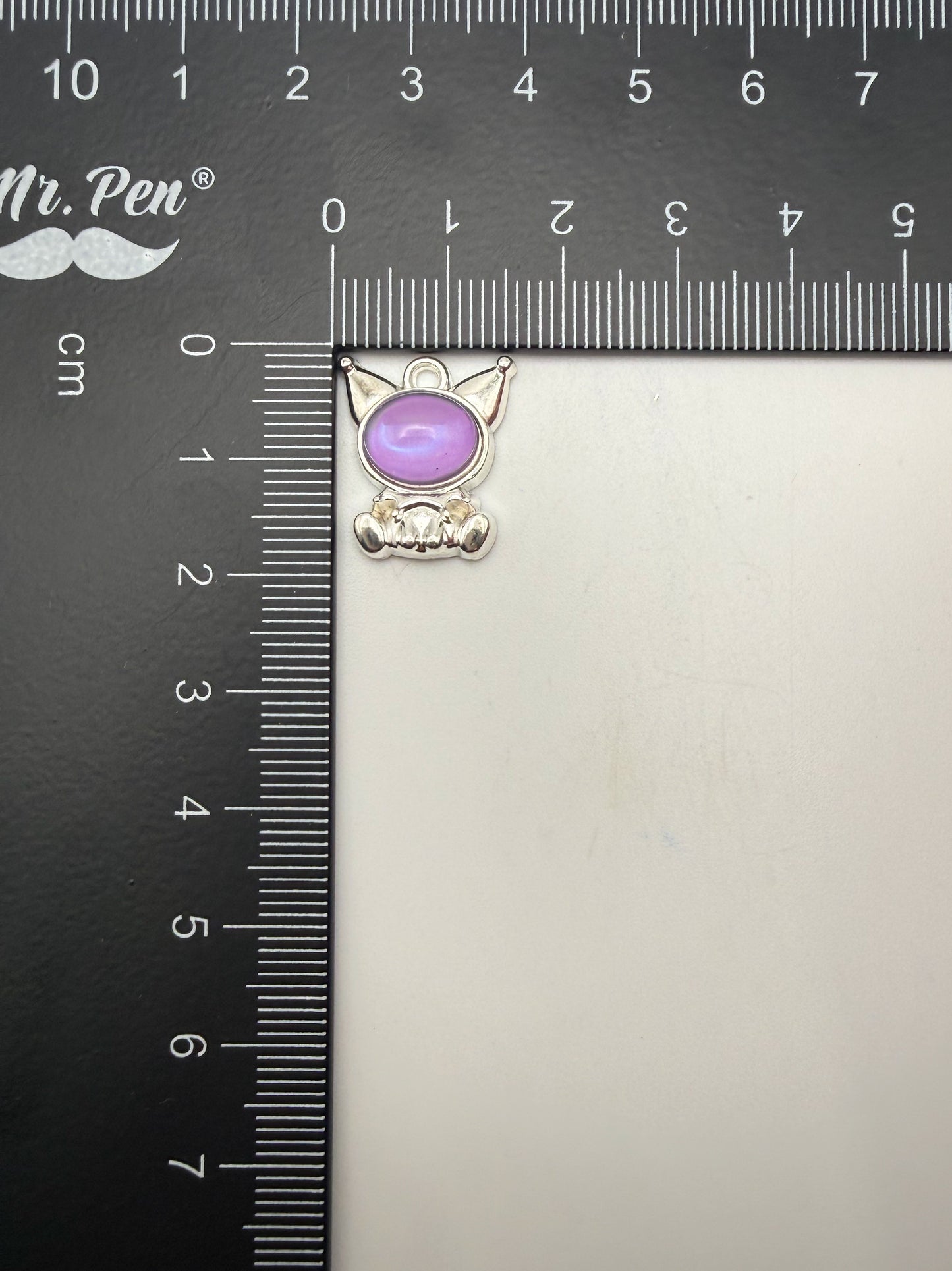 Silver KuKu Kuromi Purple Cat’s Eye Metal Charms