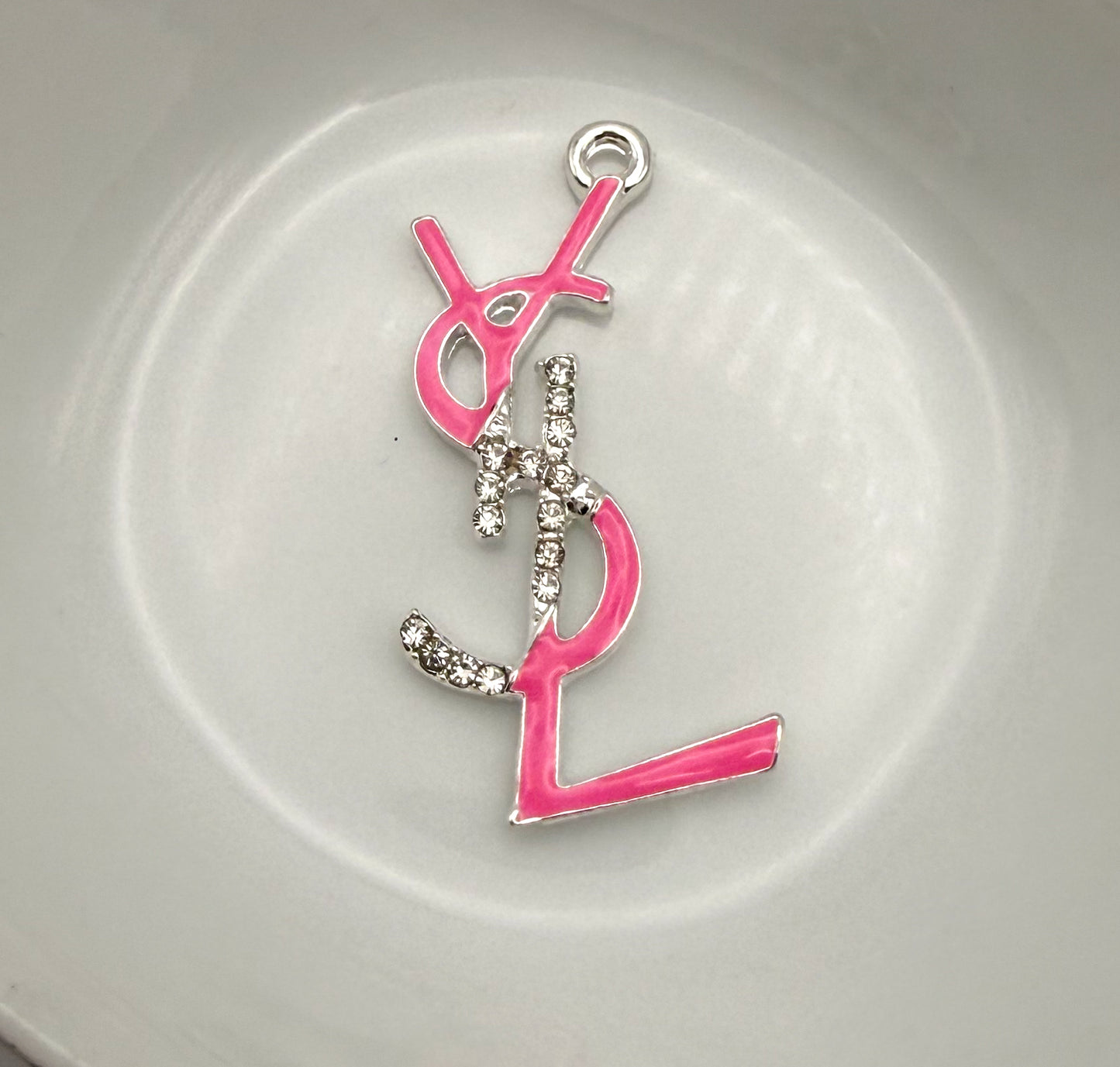 Big Size YSL Designer Colorful Enameled Metal Charm Pendants