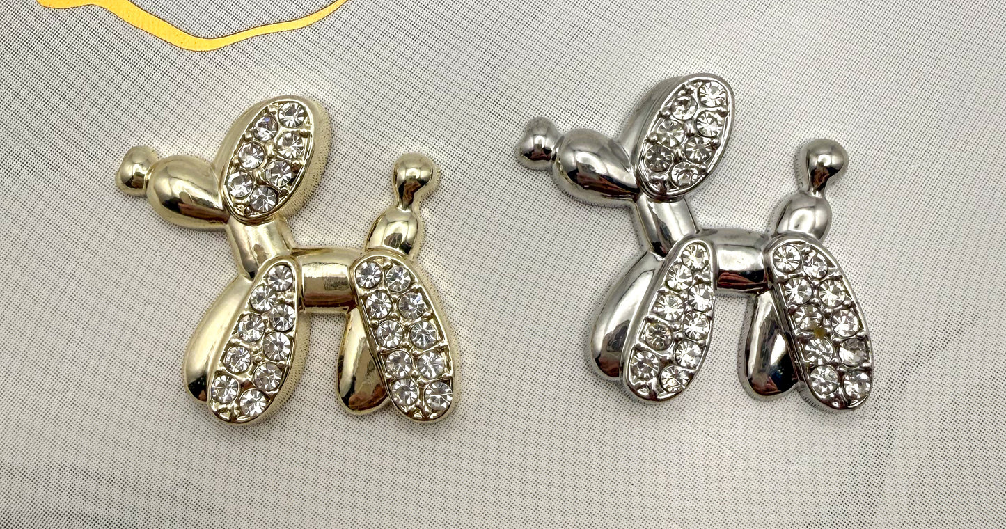 Gold & Silver Balloon Dog Metal DIY Charms