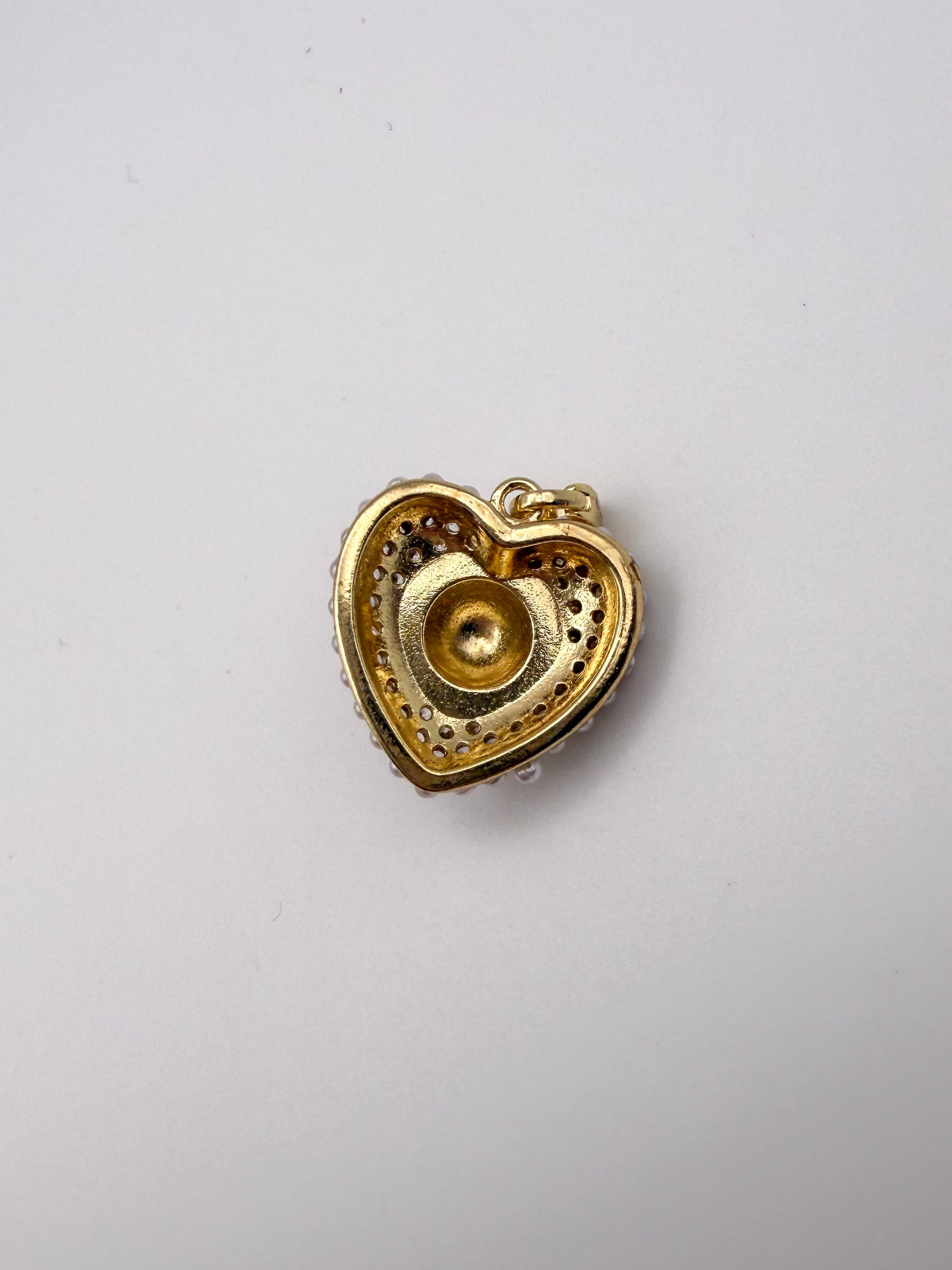 Gold #5 Heart Charm Pendant