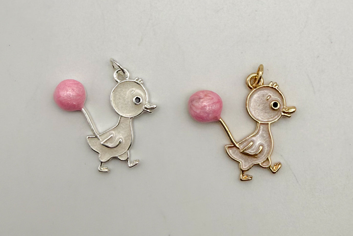 Little Duckie with a Balloon Metal Charms