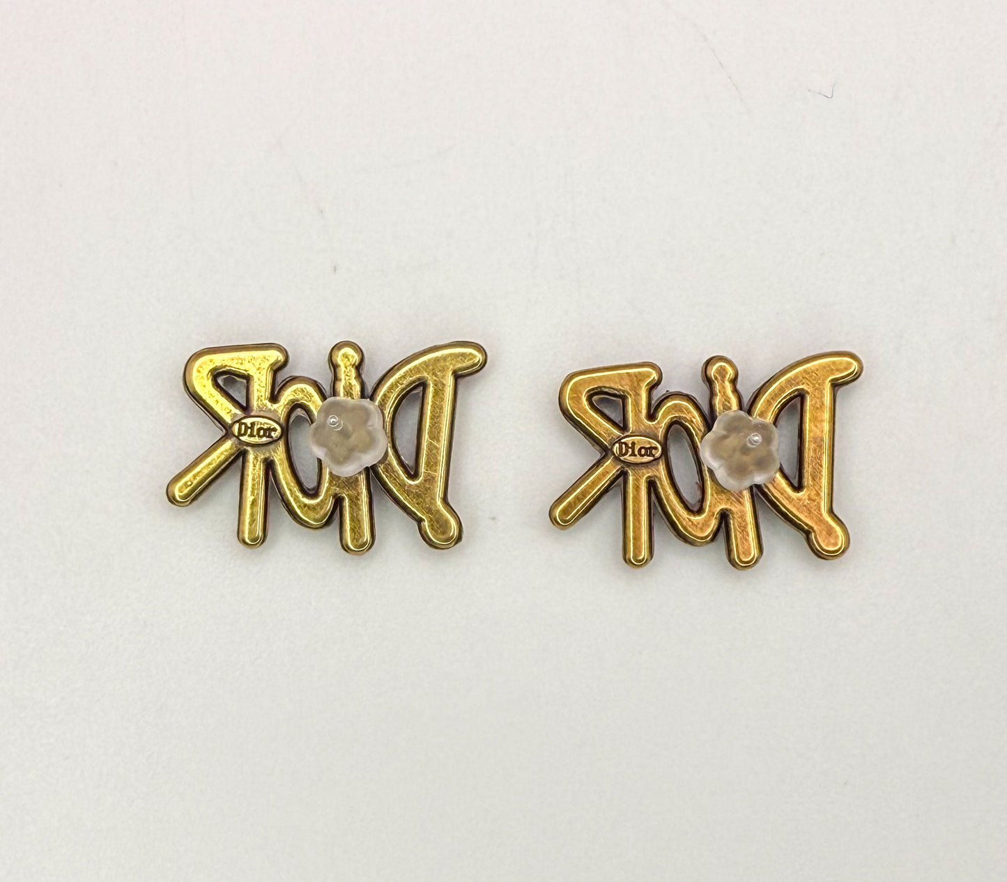 Gold Dior Stud Earrings