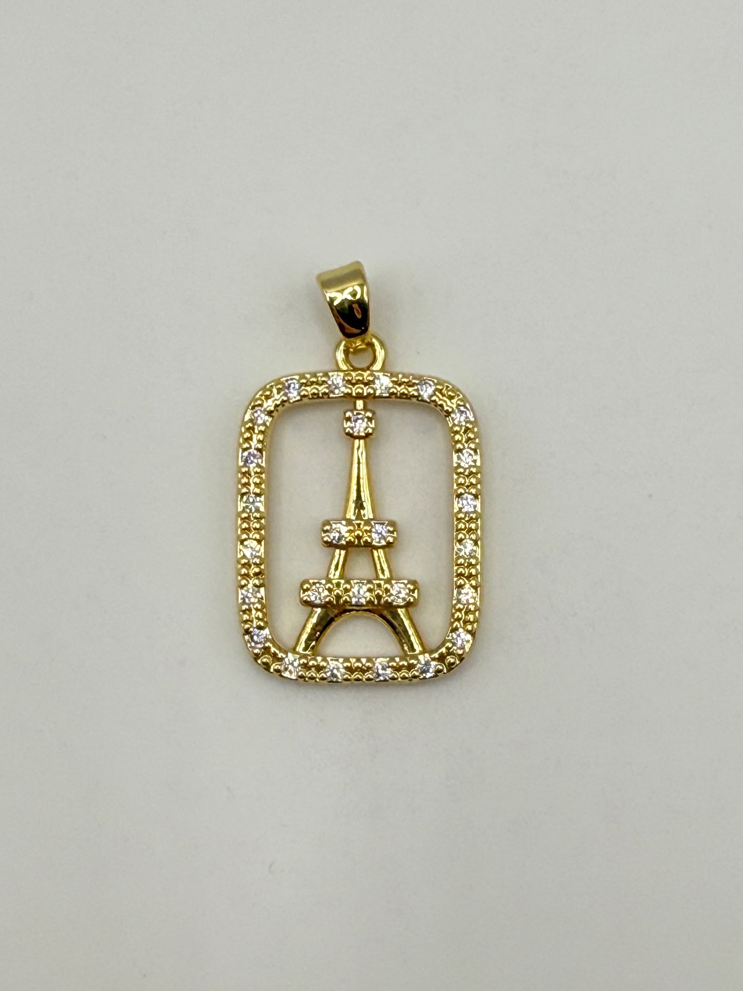 Eiffel Tower Gold & Silver Charm Pendant