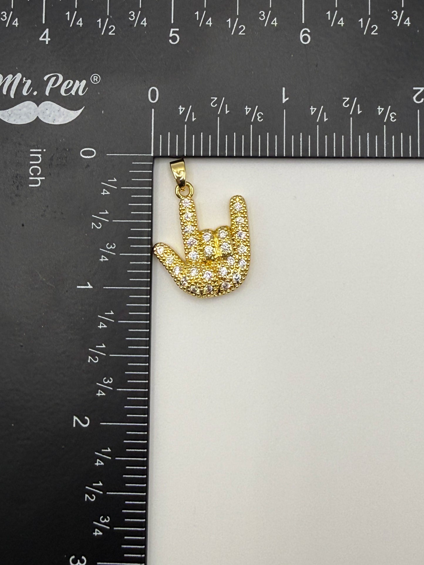 Sign Language Hand Signs Gold & Silver Metal Charm Pendants