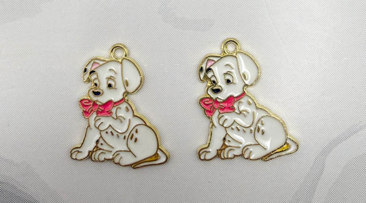 Dalmatian’s Gold Enamel Metal Charms