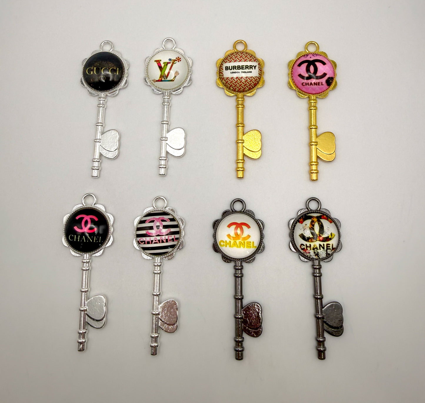 Designer Metal Key Charm Pendants