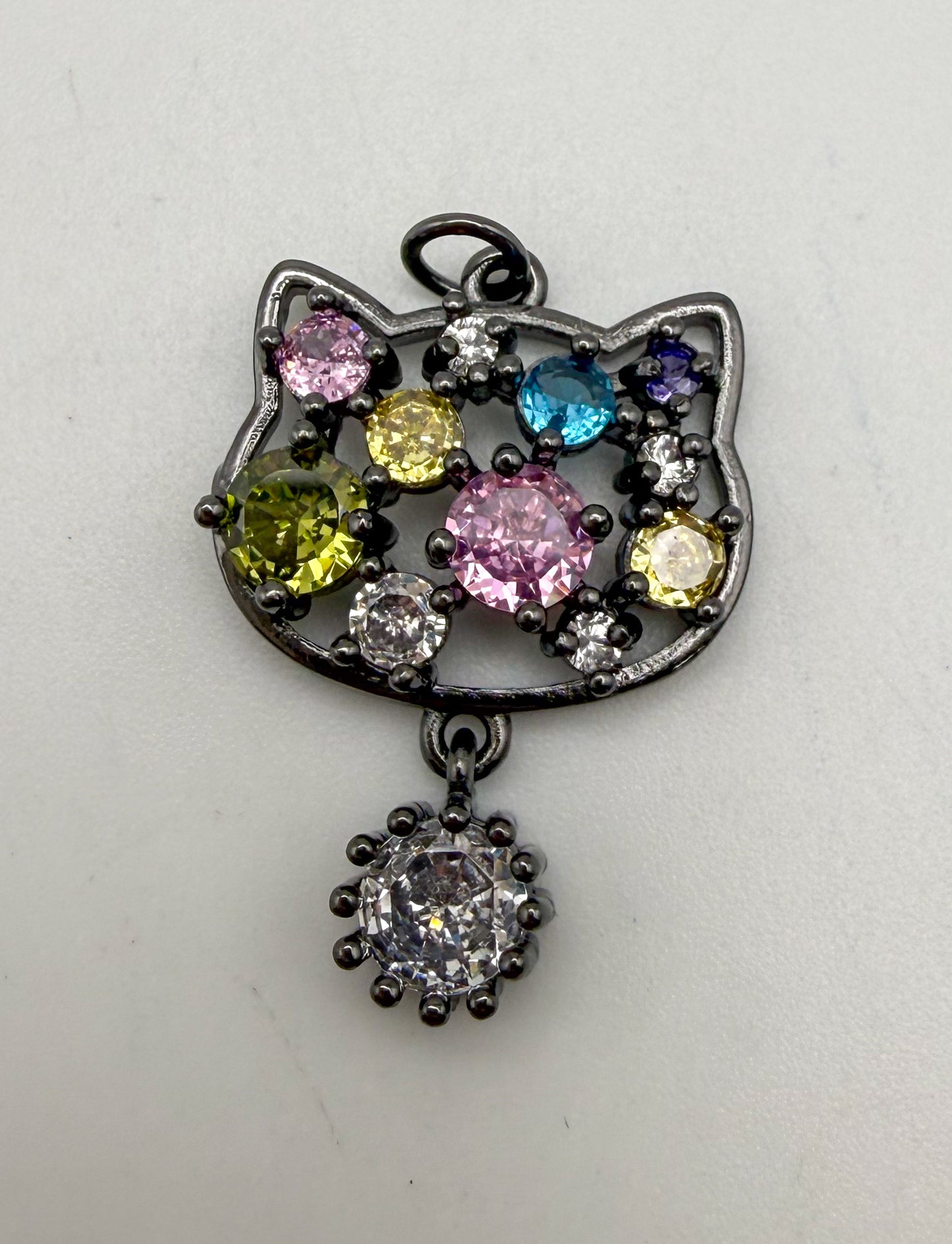 Big HK Kitty Head Pendant Charm