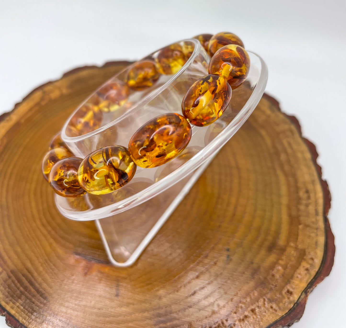 Natural Flower Amber Bracelets