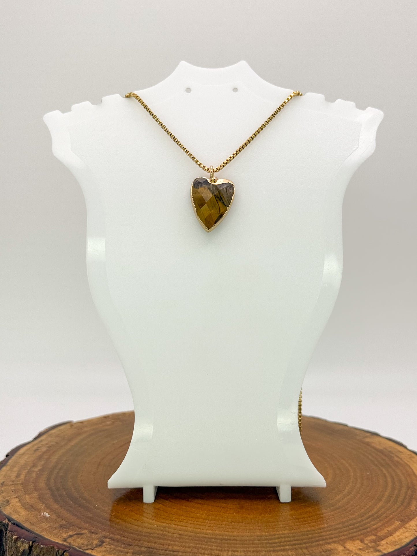 Arrow Head Heart Pendant Gold Stainless Steel Necklace