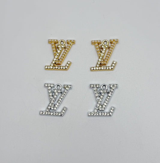 Gold & Silver LV Designer DIY Charm Pendants