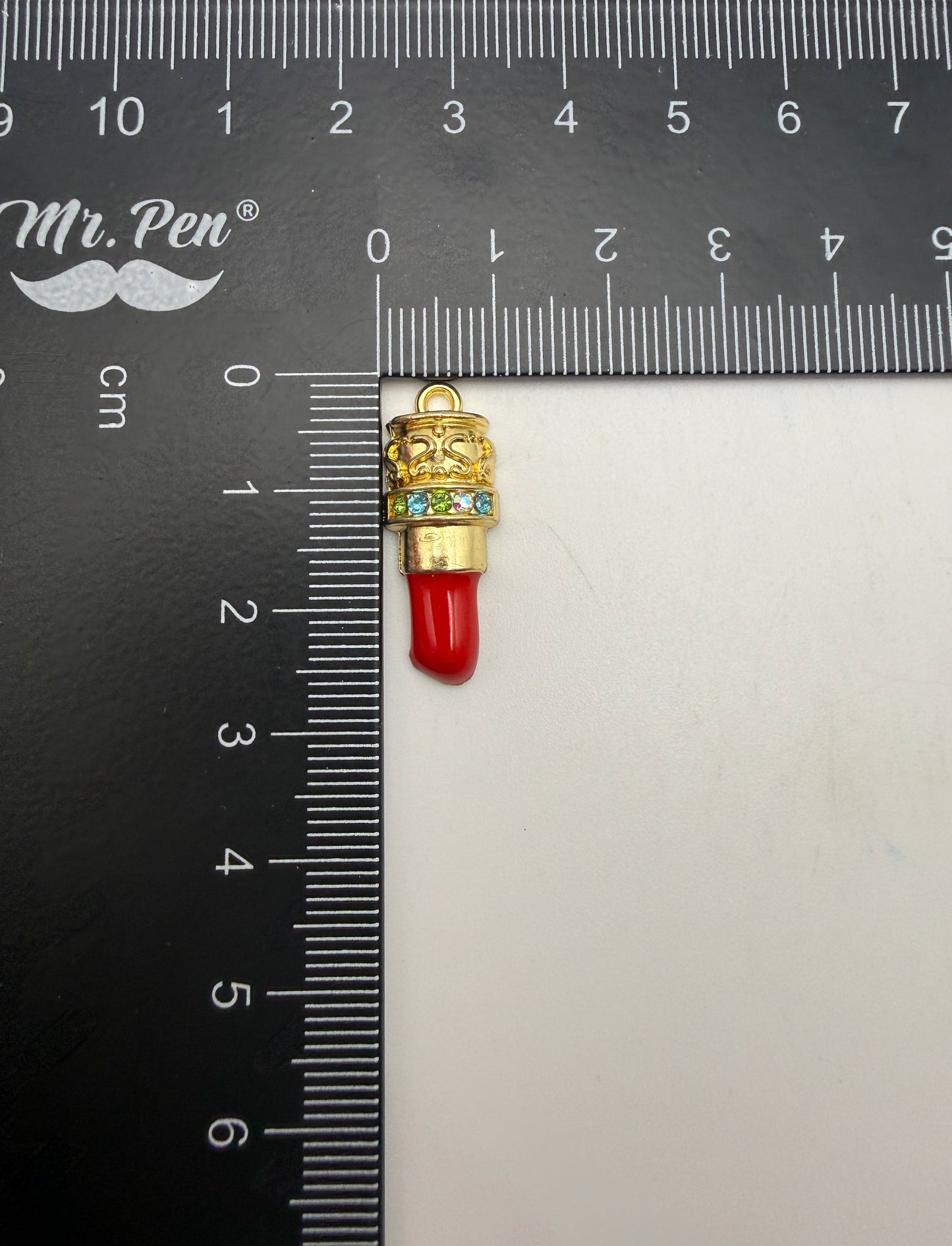 Gold Red Lipstick DIY Metal Charms